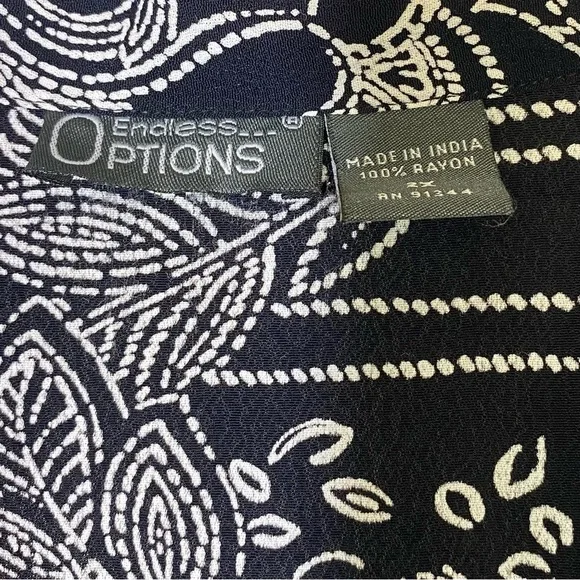 Endless Options Women's Plus size 2X black white Paisley Maxi  shirtdress - Picture 6 of 6